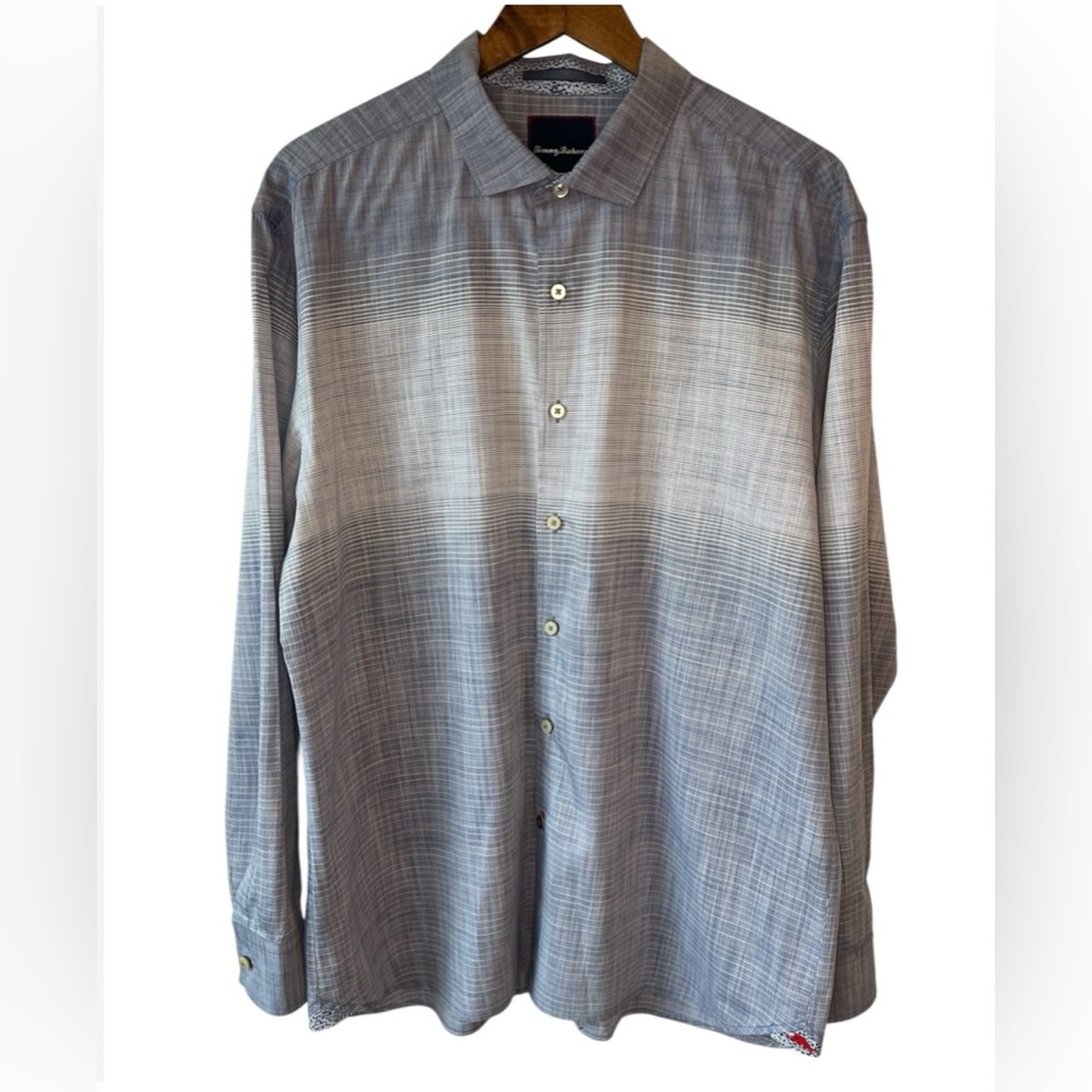 Tommy Bahama Long Sleeve‎ Blue Ombré  Shirt Size XL